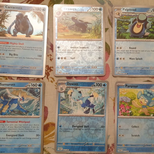 Water Holo Pokemon Cards new, pack with Carracosta, Tirtouga, Palpitoad