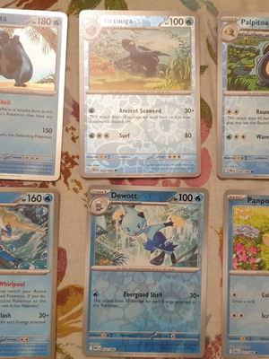 Κάρτες Pokemon νερού holo καινούργιες, πακέτο με Carracosta, Tirtouga, Palpitoad