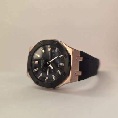Casio G-Shock GA-2100 custom watch, silver steel