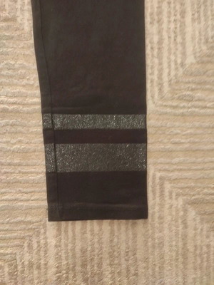 Leggings OVS Fashion black with glitter stripes, like new, 13-14 years