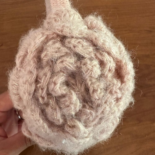 Knitted pink ear protectors like new