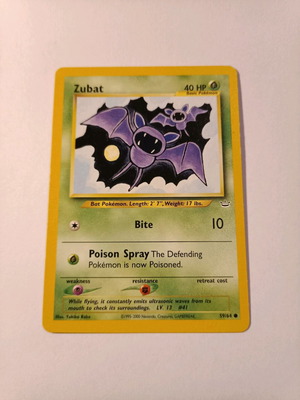 Zubat (Neo Revelation 59/64) Pokemon Card used in excellent condition