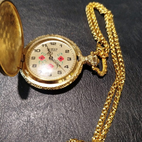 Swiss pocket watch used, mechanical, gold plated