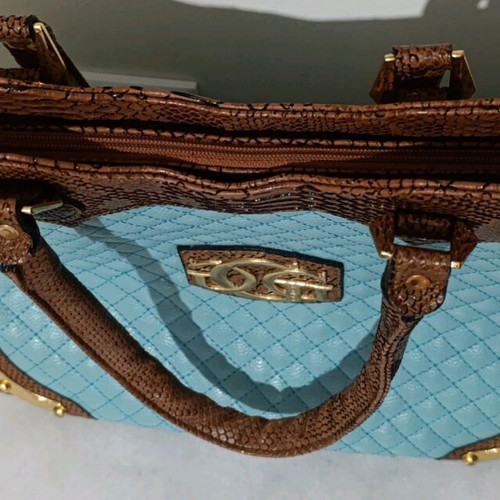 Guess handbag like new, brown and turquoise
