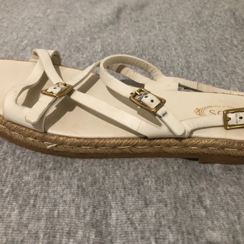 Tod's white sandals size 37 with jute sole