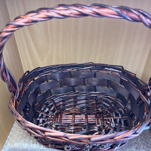 Wood wicker basket set of 3 new