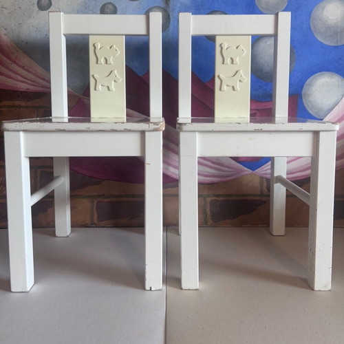 IKEA children's wooden chairs set of 2 used, white