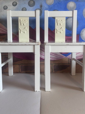 IKEA children's wooden chairs set of 2 used, white