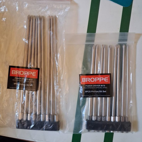 BROPPE Phillips Long Cross Bits Set 9 pcs each, new