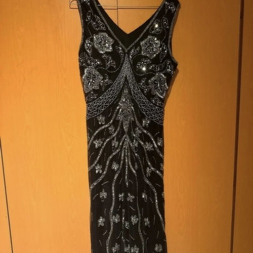 Dress black with stones one size like new