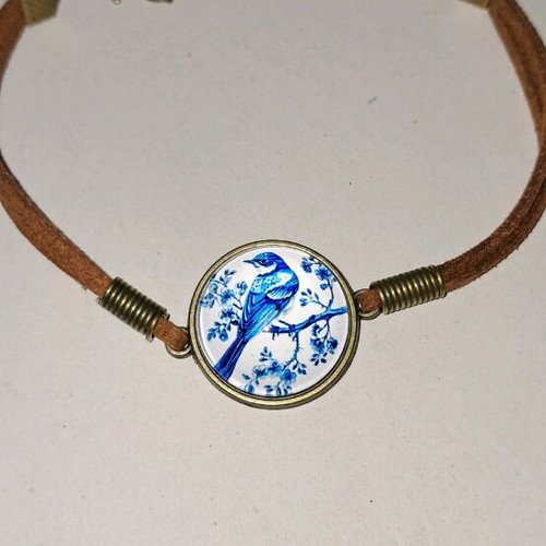 Bracelet with 3D pattern new, white and blue