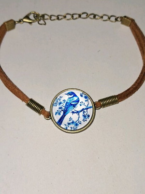 Bracelet with 3D pattern new, white and blue