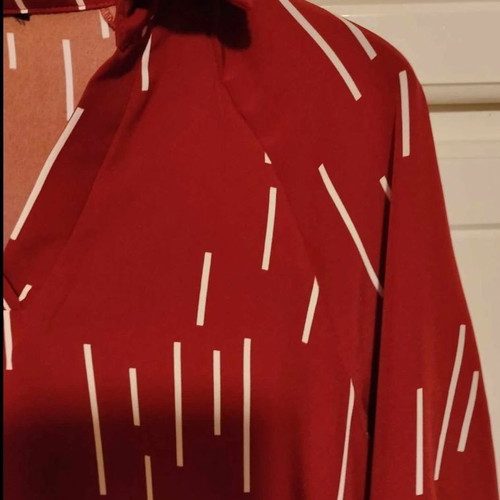 Asymmetric brick red tunic shirt new one size