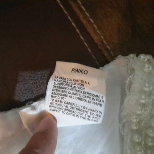 Pinko Top Embroidered With Pearls New, Medium, White