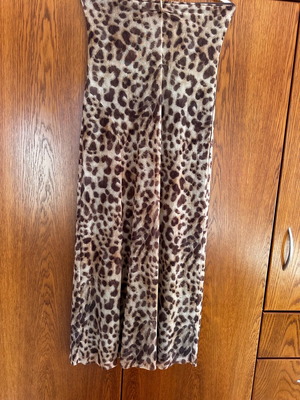 Zara animal print dress medium with side slit and lining like new, brown