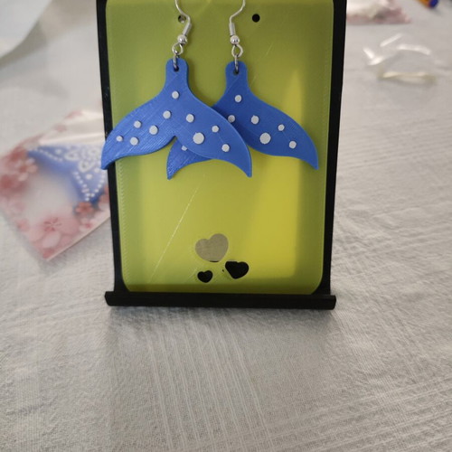 Blue Mermaid Tail 3D Printing Earrings made to order
