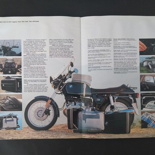 BMW 1981 motorcycle brochure used, models R100RS, R80GS