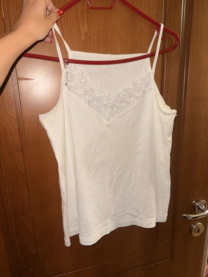 Cotton tank top size L, white