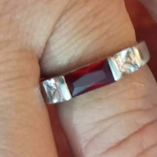 Silver ring 925 with zircon, size 53, used