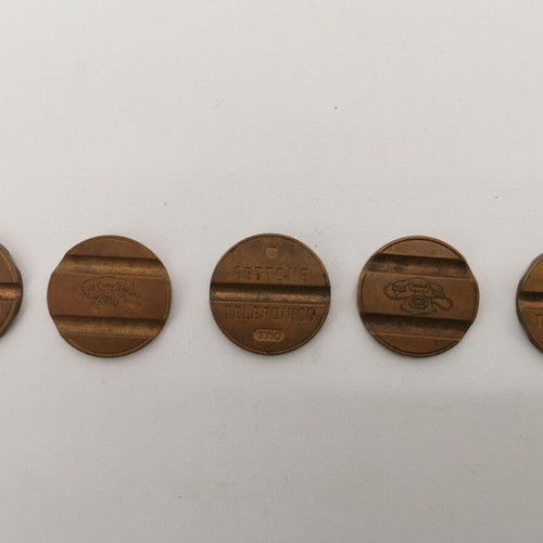 Gettone Telefonico phone tokens used, pack of 5 pieces