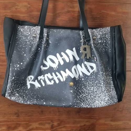 John Richmond shoulder bag like new, black with white letters