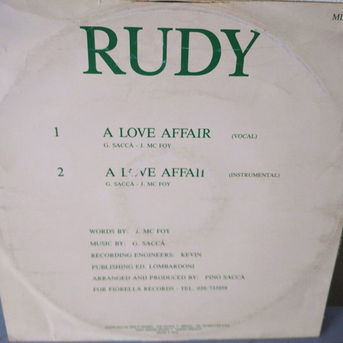Rudy A Love Affair record used