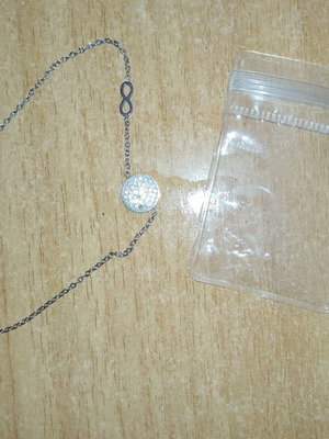 Bracelet chain with rhinestones new, silver