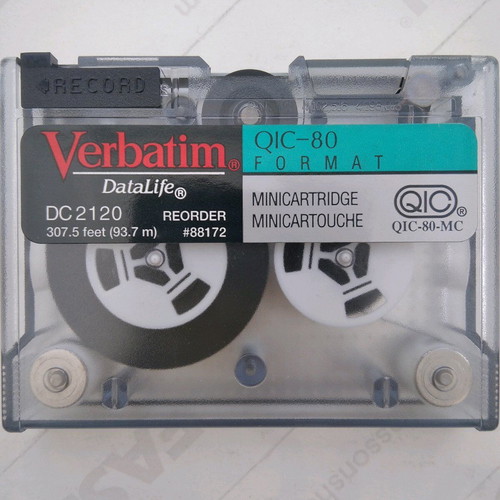 Verbatim DataLife DC2120 Mini Data Tape Cartridge used, QIC-80 format, 120mb