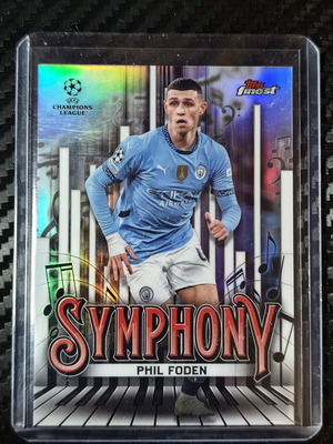 Phil Foden Symphony Refractor trading card, Topps Finest 2024-25