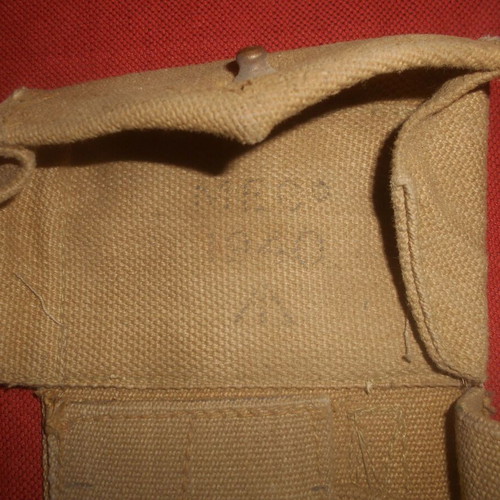 British Army WWII 1940 P37 Canvas Ammunition Pouch used