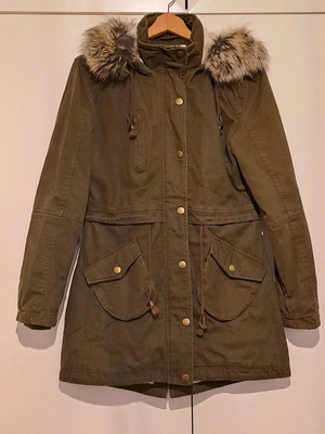Anel parka jacket like new, beige and green