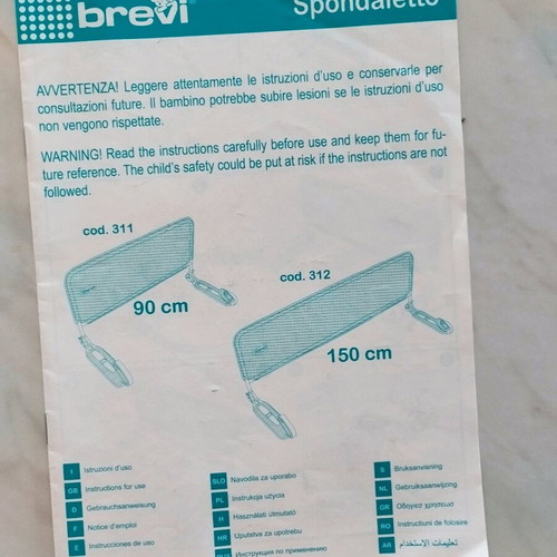 Brevi Bed Safety Rail 90cm like new