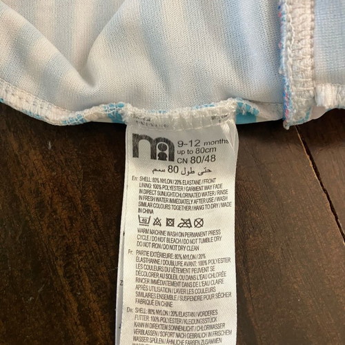 Mothercare baby swimsuit one-piece 9-18 months like new