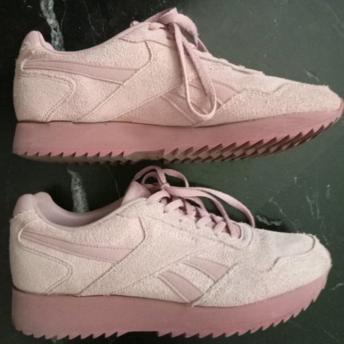 Reebok Royal Glide Ripple Double used pink suede sneakers size 39/39.5