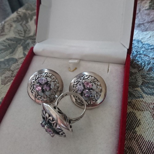 Vintage jewelry set silver 925 like new with stones