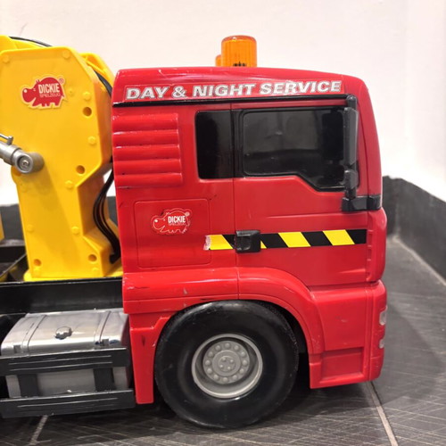 Dickie toy truck day and night service with crane, 55 cm