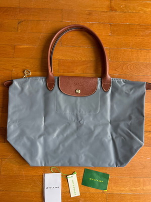 Τσάντα Longchamp ώμου σαν καινούργια, γκρι και τιρκουάζ