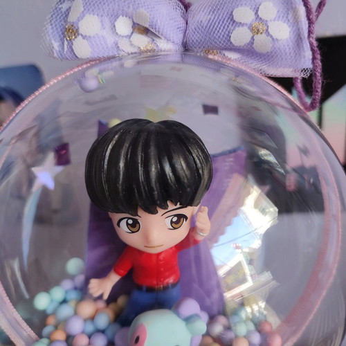Handmade BTS ball with J-Hope figure and BT21 Mang, new