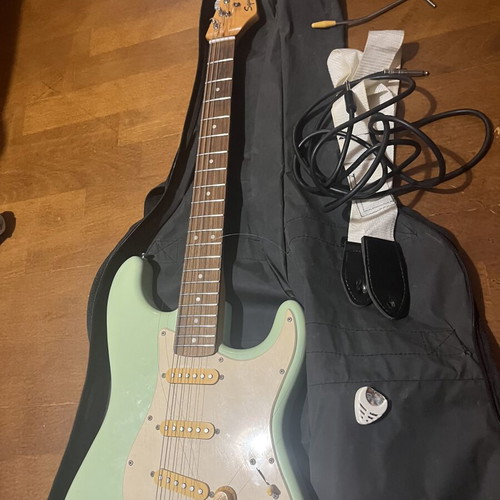 Squier by Fender Bullet Stratocaster electric guitar, Surf Green, 2009