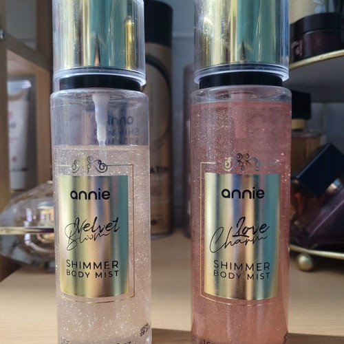 Annie Shimmer Body Mists Velvet Bloom & Love Charm 165ml set like new