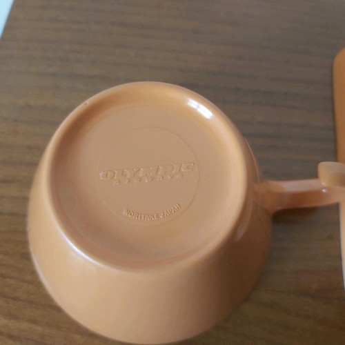 Olympic Airways serving set used, orange color