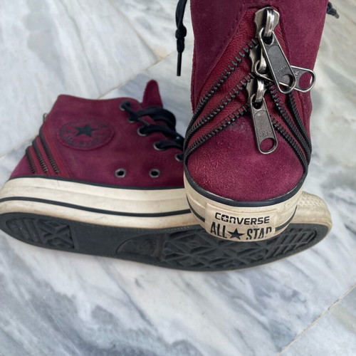 Converse Chuck Taylor All Star tri zip sneakers used, size 37.5, burgundy
