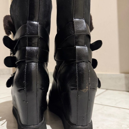 Women's boots used, size 41, black with inner fur