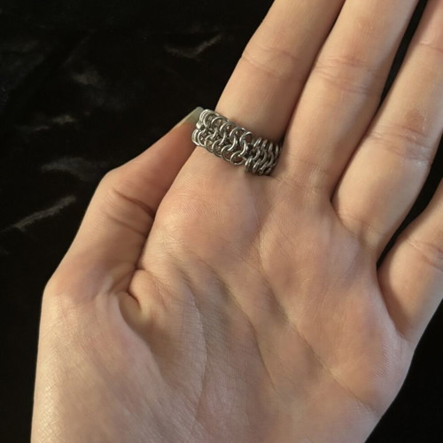 Chainmail ring handmade silver, new stainless steel