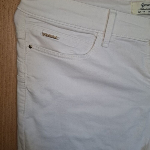 Stradivarius white elastic pants like new, size L