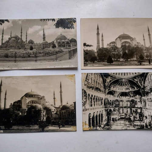 Hagia Sophia Istanbul postcards used, pack of 4