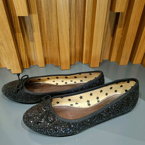 Marks & Spencer glitter ballerinas like new, size 38, black