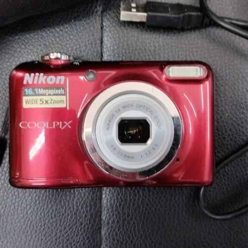 Nikon COOLPIX A10 Red compact camera with Case Logic and 8GB SD card