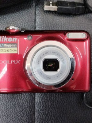 Nikon COOLPIX A10 Red compact camera with Case Logic and 8GB SD card