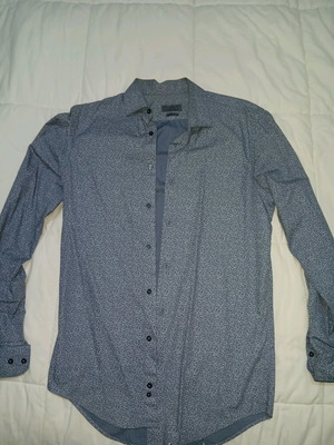 Zara men's long-sleeve slim fit shirt size S used blue